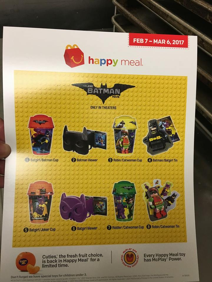 The LEGO Batman Movie McDonald's Happy Meal Toys Coming February 7 - The  Brick Fan