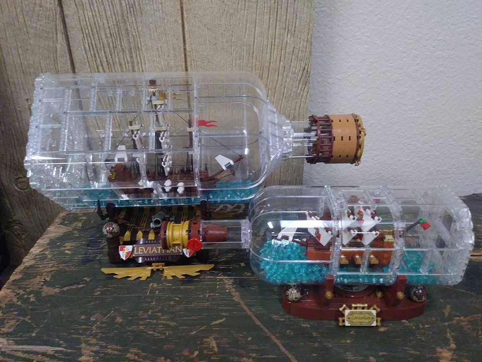 lego bottle in a ship