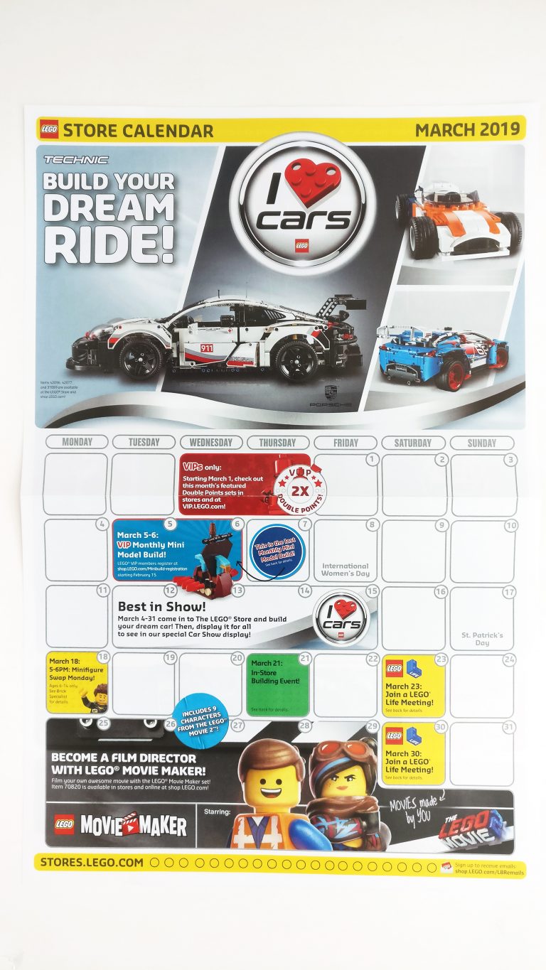 LEGO March 2019 Store Calendar Promotions & Events The Brick Fan
