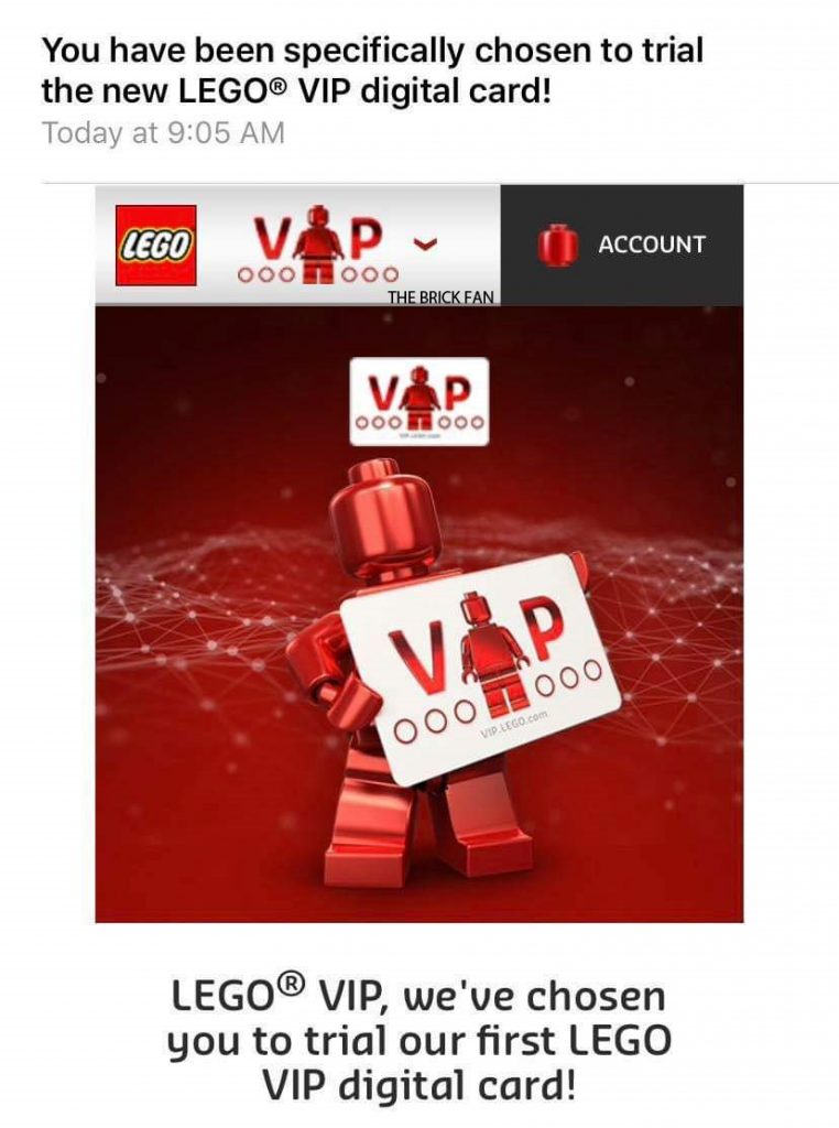 LEGO Testing Digital VIP Card - The Brick Fan