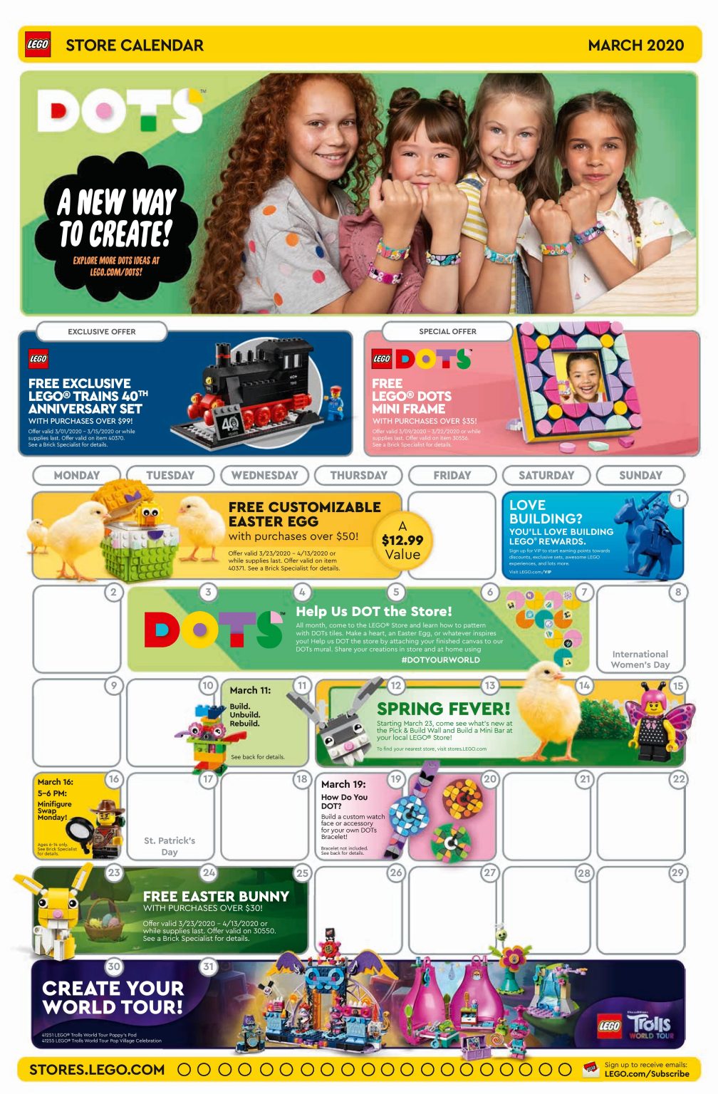 LEGO March 2020 Store Calendar Promotions & Events The Brick Fan