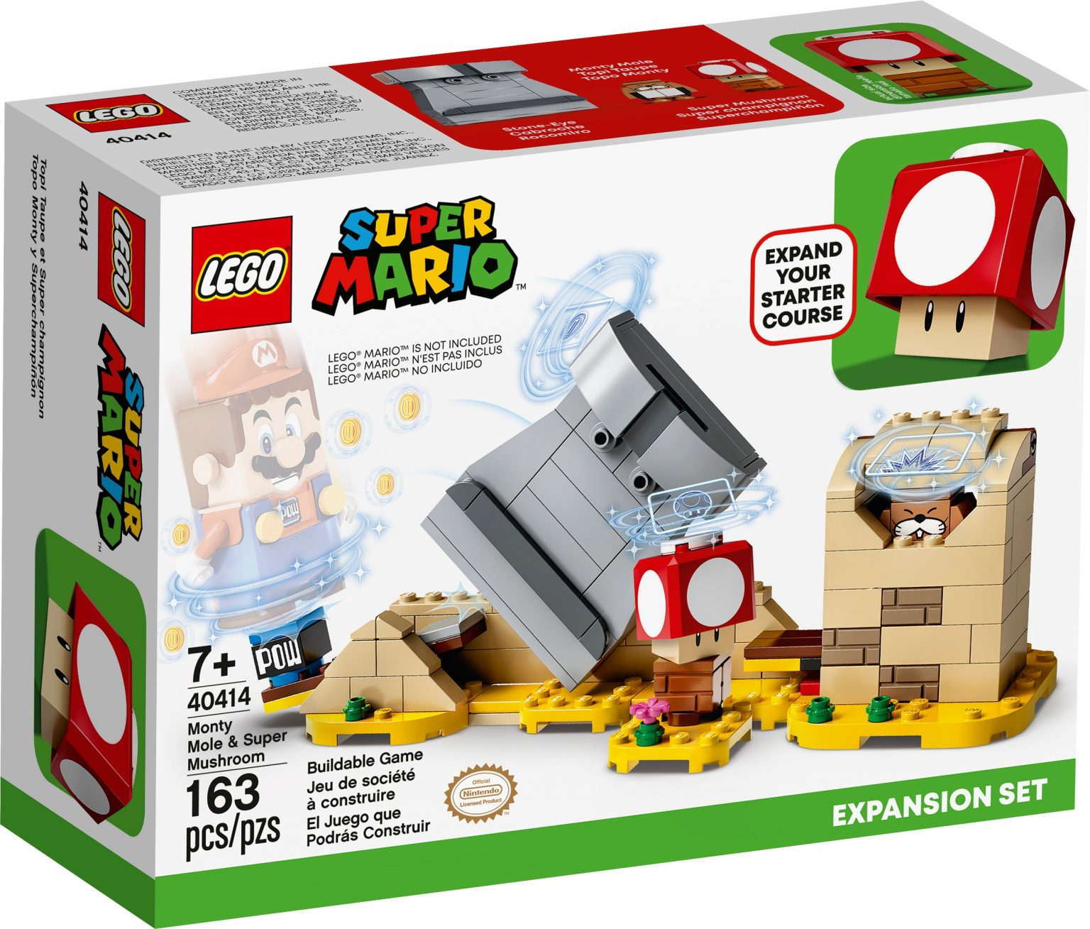 LEGO Super Mario Monty Mole & Super Mushroom Expansion Set (40414) Official Images - The Brick Fan