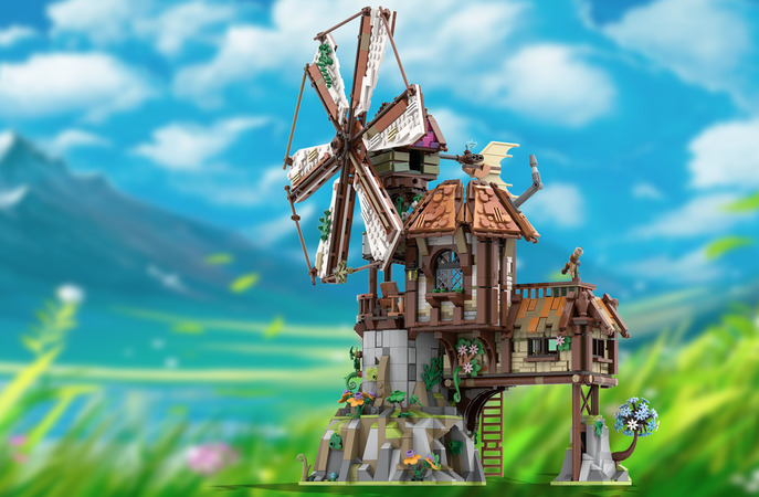 LEGO Ideas The Mountain Windmill Achieves 10,000 Supporters - The Brick Fan