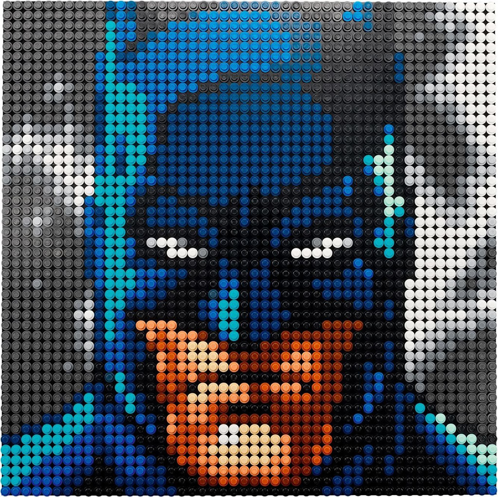 Completed the mega portrait with 3 of the Batman art sets! more info in the  comments : r/lego