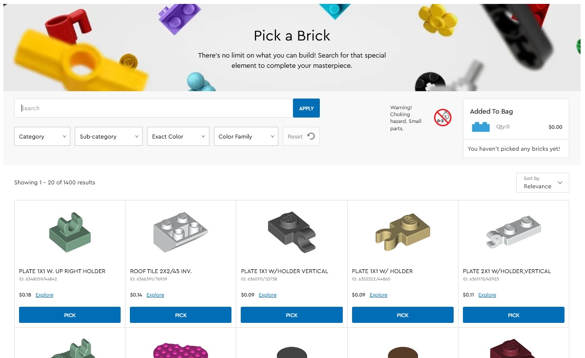 LEGO Pick a Brick Merging with Bricks 