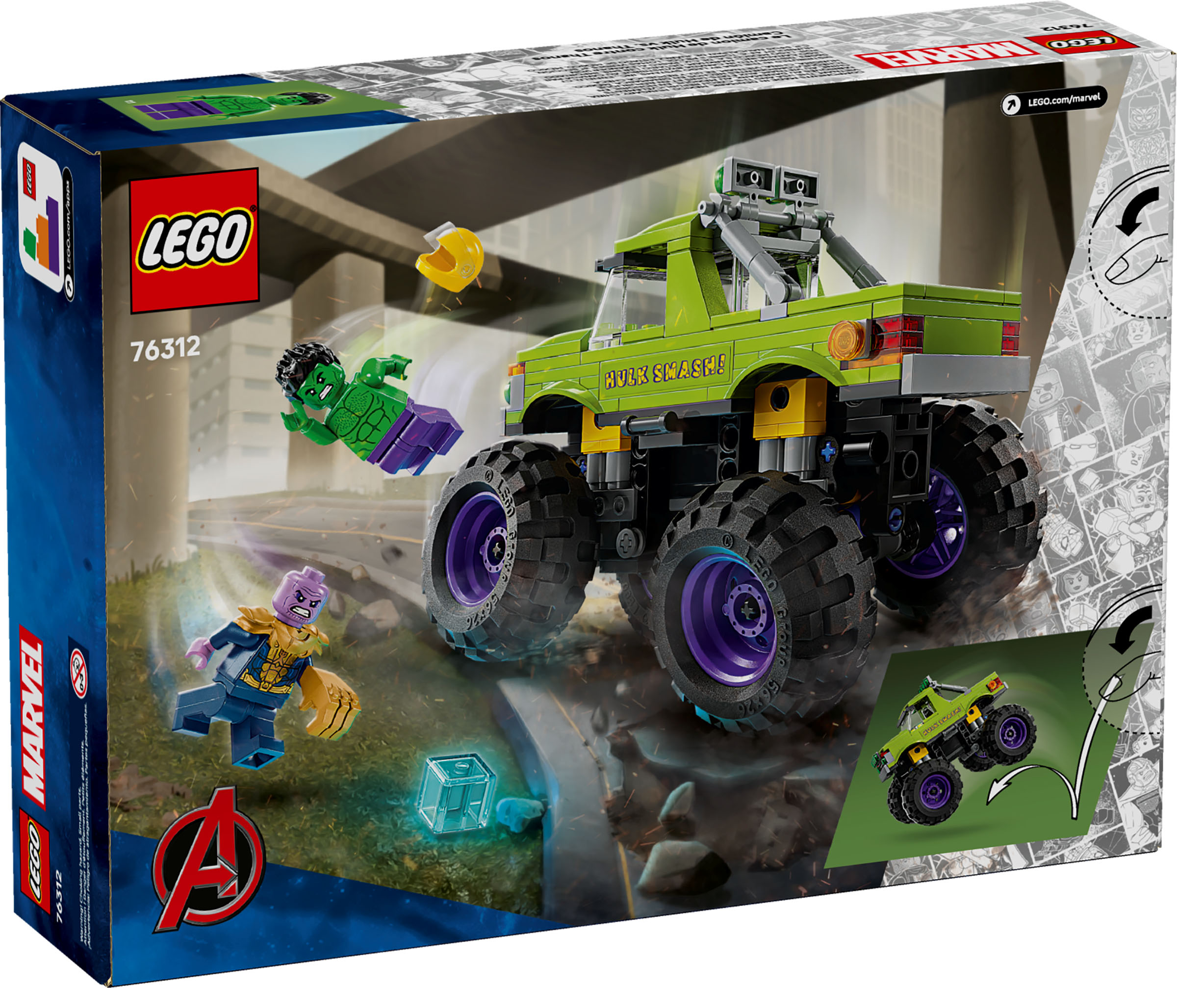 LEGO Marvel The Hulk Truck Vs Thanos 76312 2